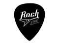 Rock Star lettering with electric guitar. Guitar signature pick/mediator design